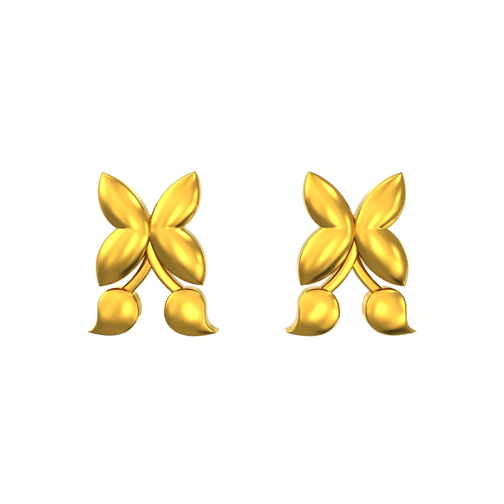 22k Simple Elegant Butterfly Gold Earring