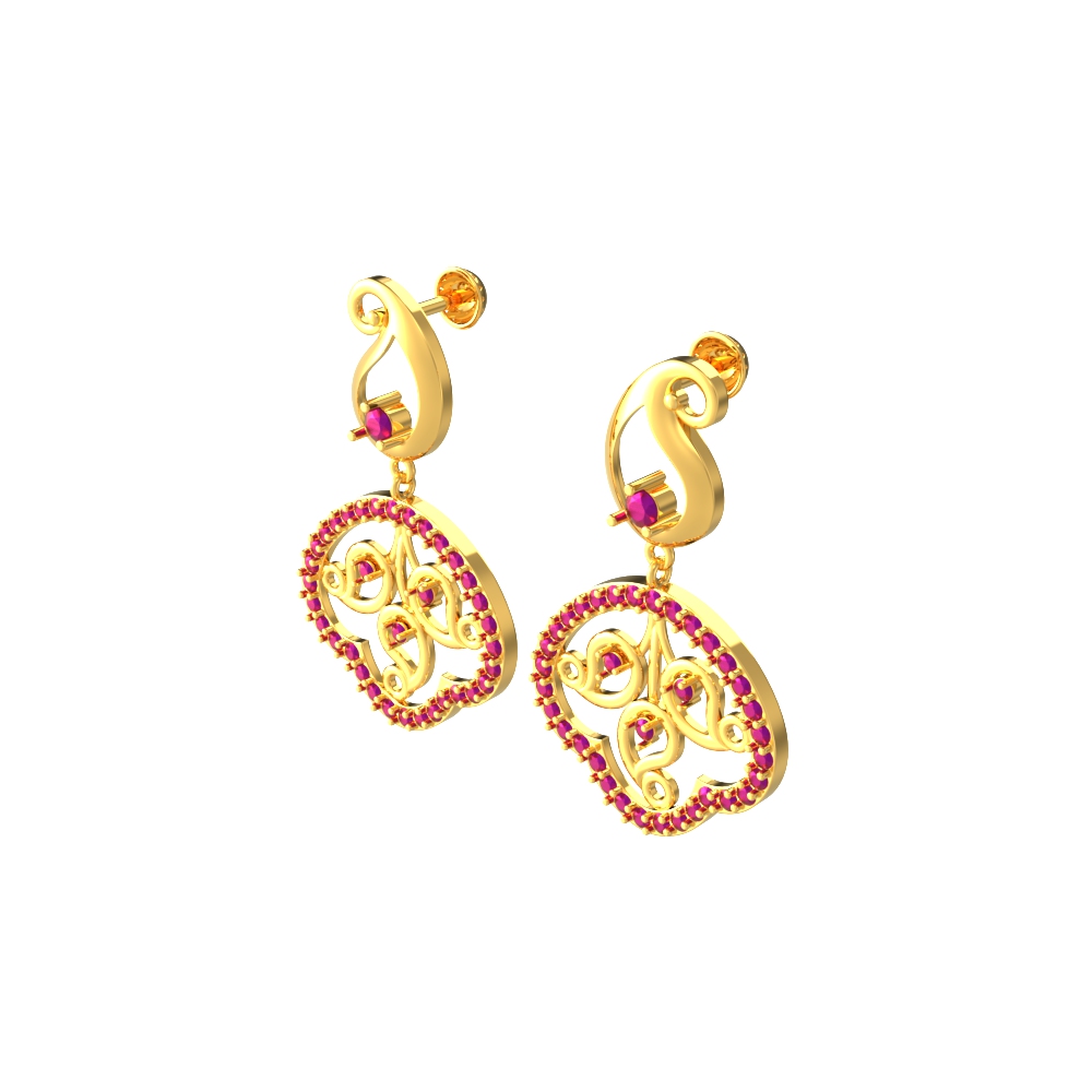 Awesome Mango Design Gold Earrings