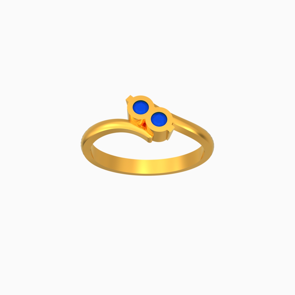 Cicle Blue Sapphire Gold Ring