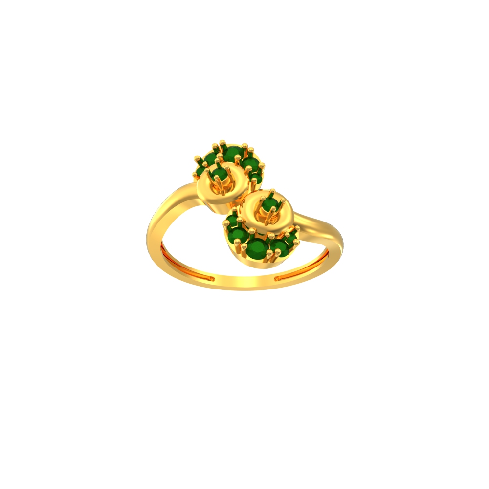 Circle Stone Female Gold Ring