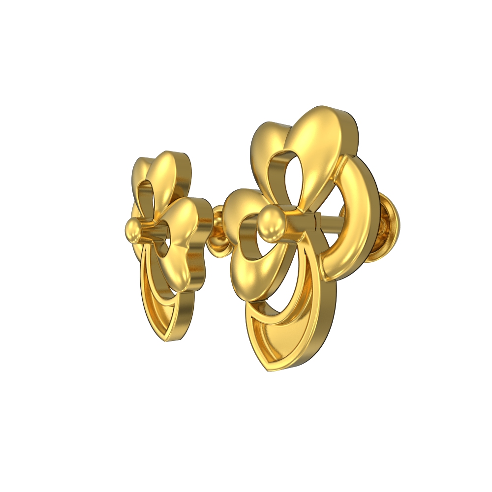 Classic Half Flower Gold Earring