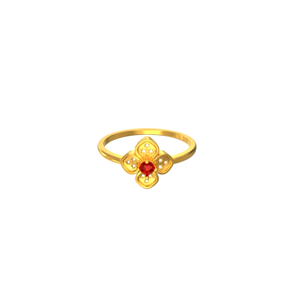 Colourful Floral Gold Ring