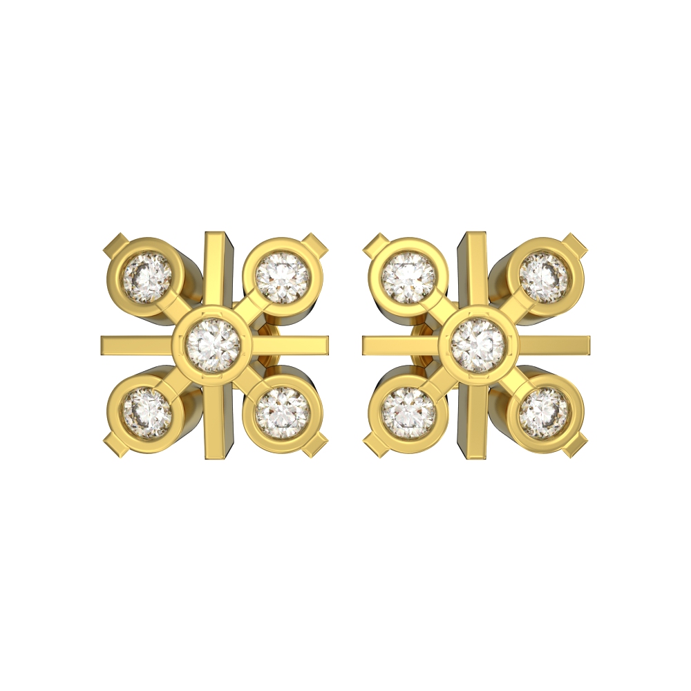 Crescent Shine Gold studs