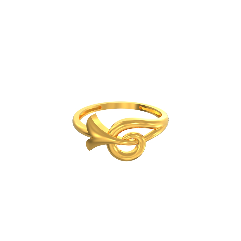 Curve shape Gold Ring