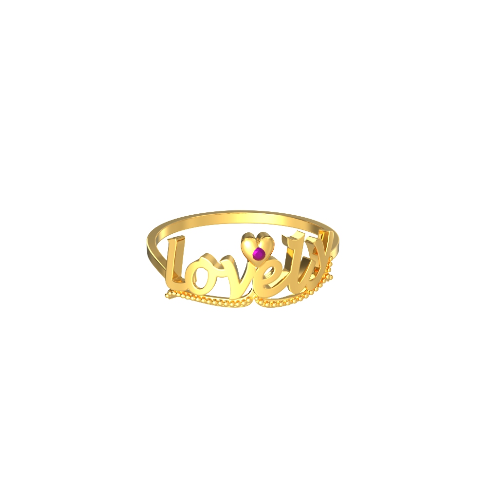 Letter Design Gold Ring