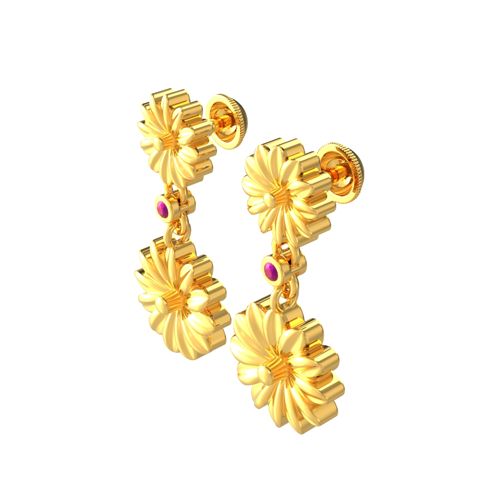 Elegant Cute Flower Gold Design Earring