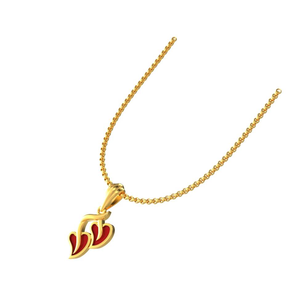 Enamel Gold Pendant