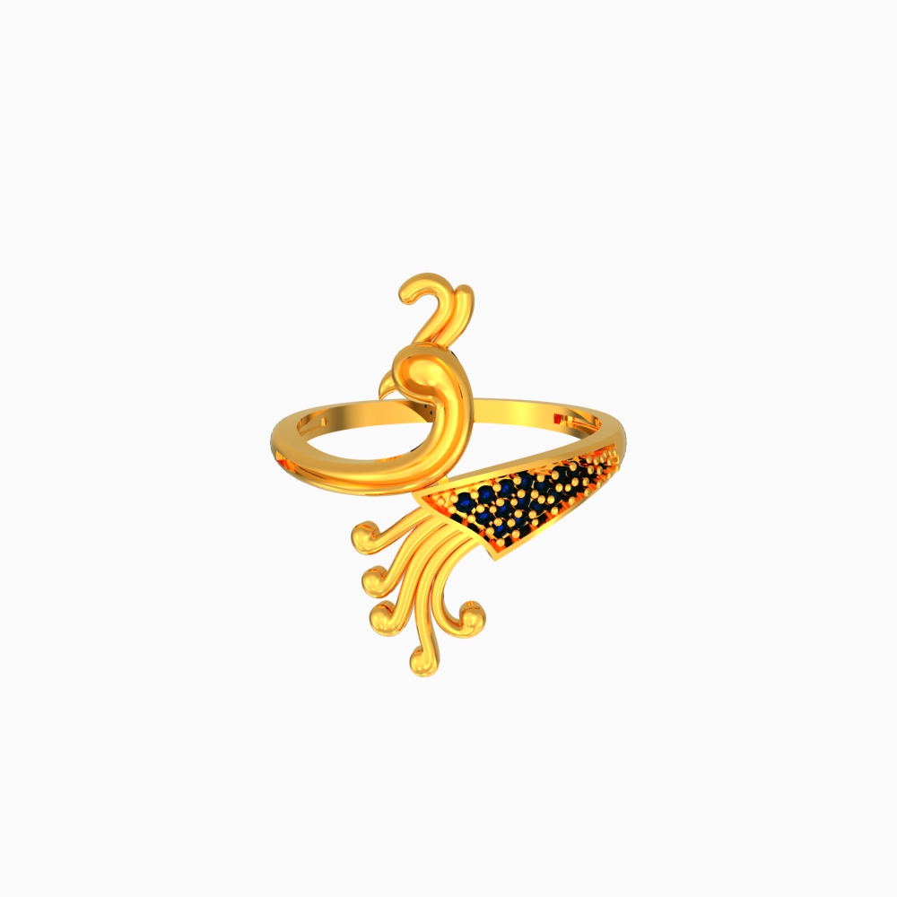 Enticing Peacock Gold Ring