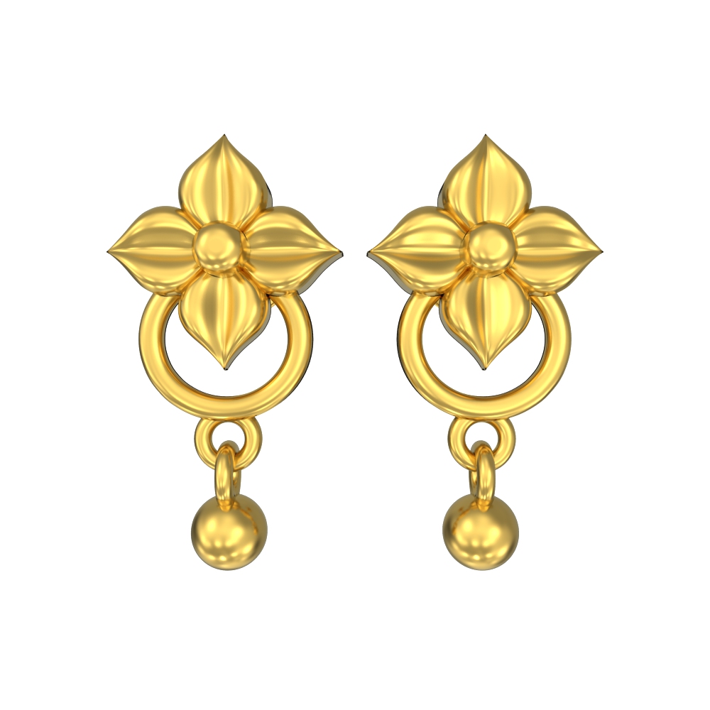 Pretty Floral Gold Earring