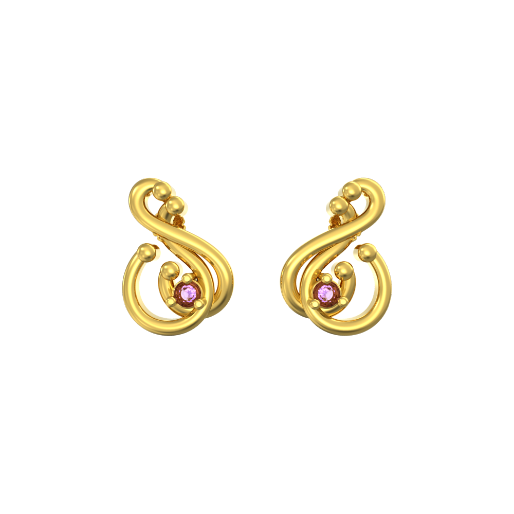 Fashionable S Letter Gold Earrings