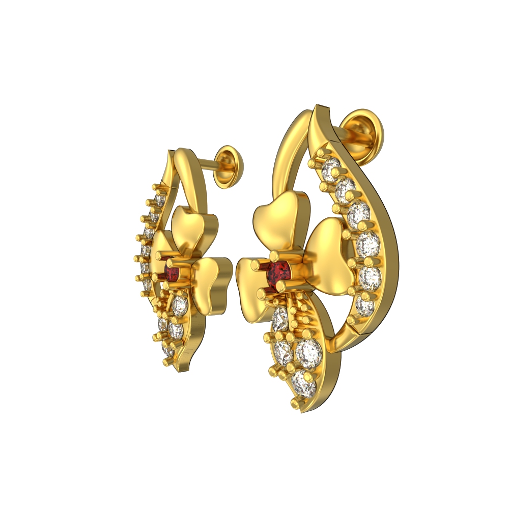 Floral Accent 22K Gold Studs Chennai