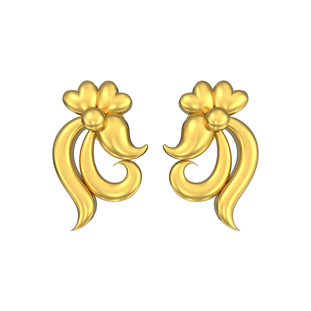 Flower Shape With Leaf Earring