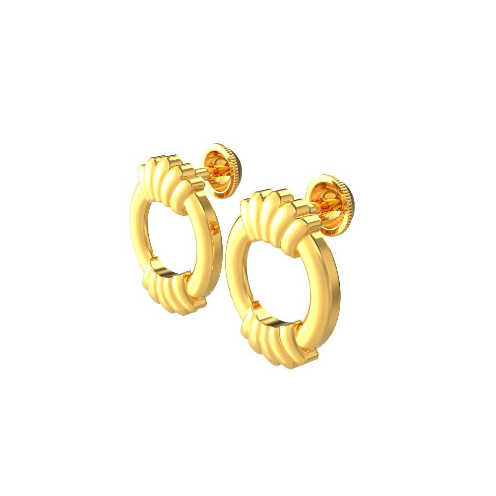 Geometric Circle Design Gold Earring