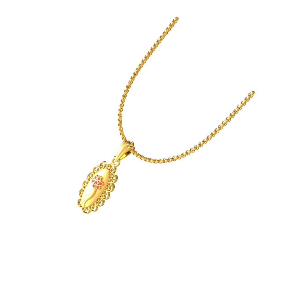 Geometric Oval Gold Pendant