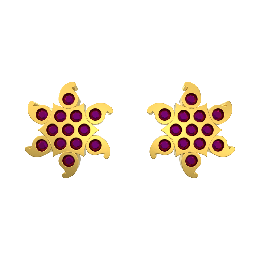 Glittering Nature Gold Studs