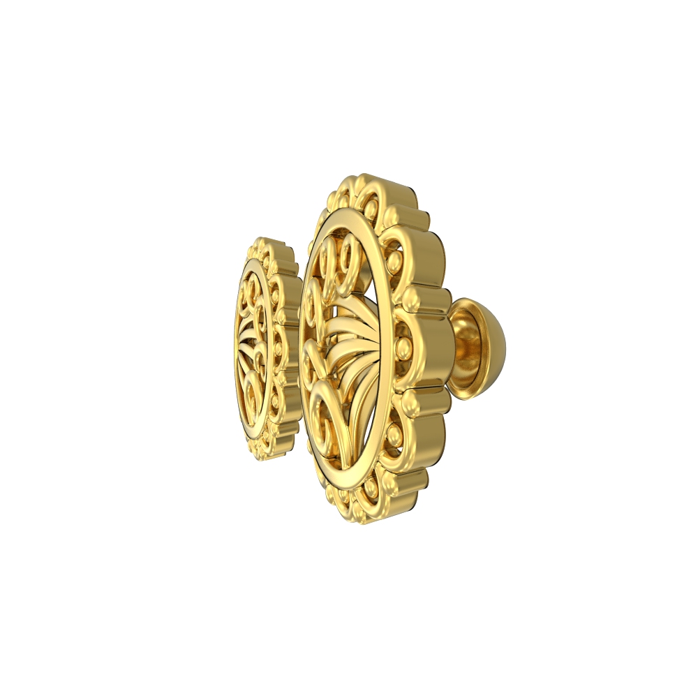 Glossy Pattern Gold Earring