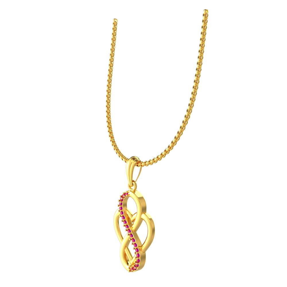 Gold Infinity Heart Pendant womens