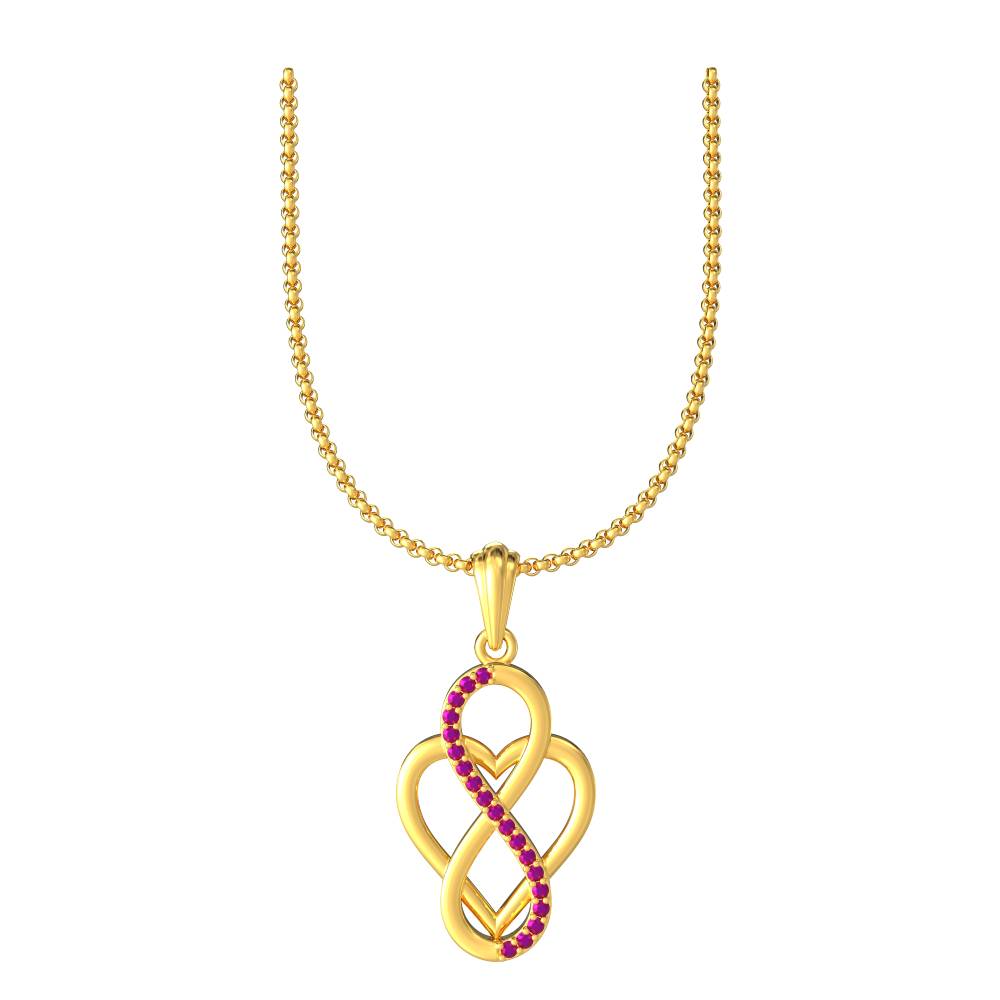 Gold Infinity Heart Pendant