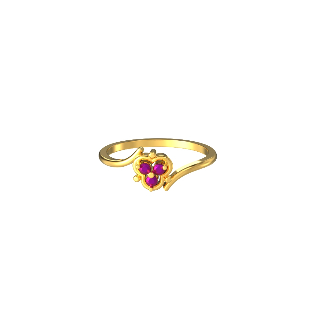 Gold With Round Cut Stone Ring