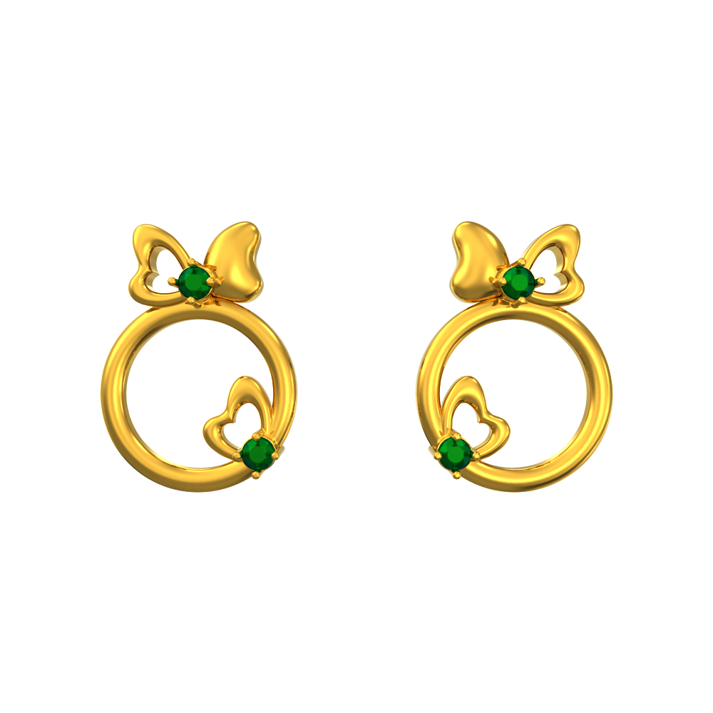 Graceful Butterfly Gold Earrings