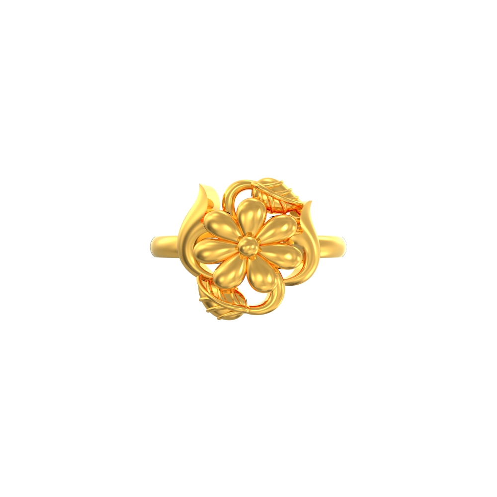 Graceful Floral Gold Ring