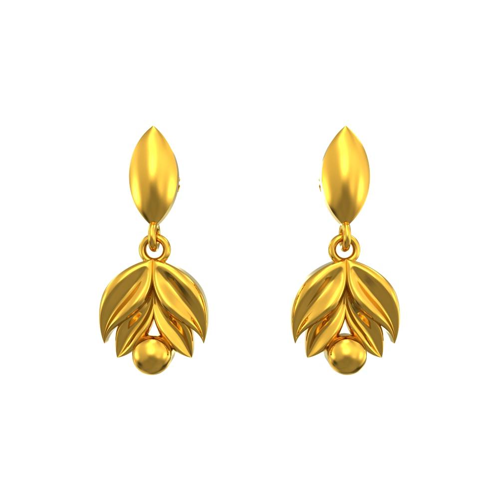 Leaf Design Gold Earring