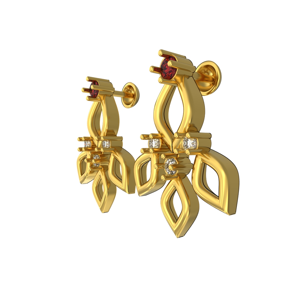 Lustrous Curve Gold Earrings Chennai