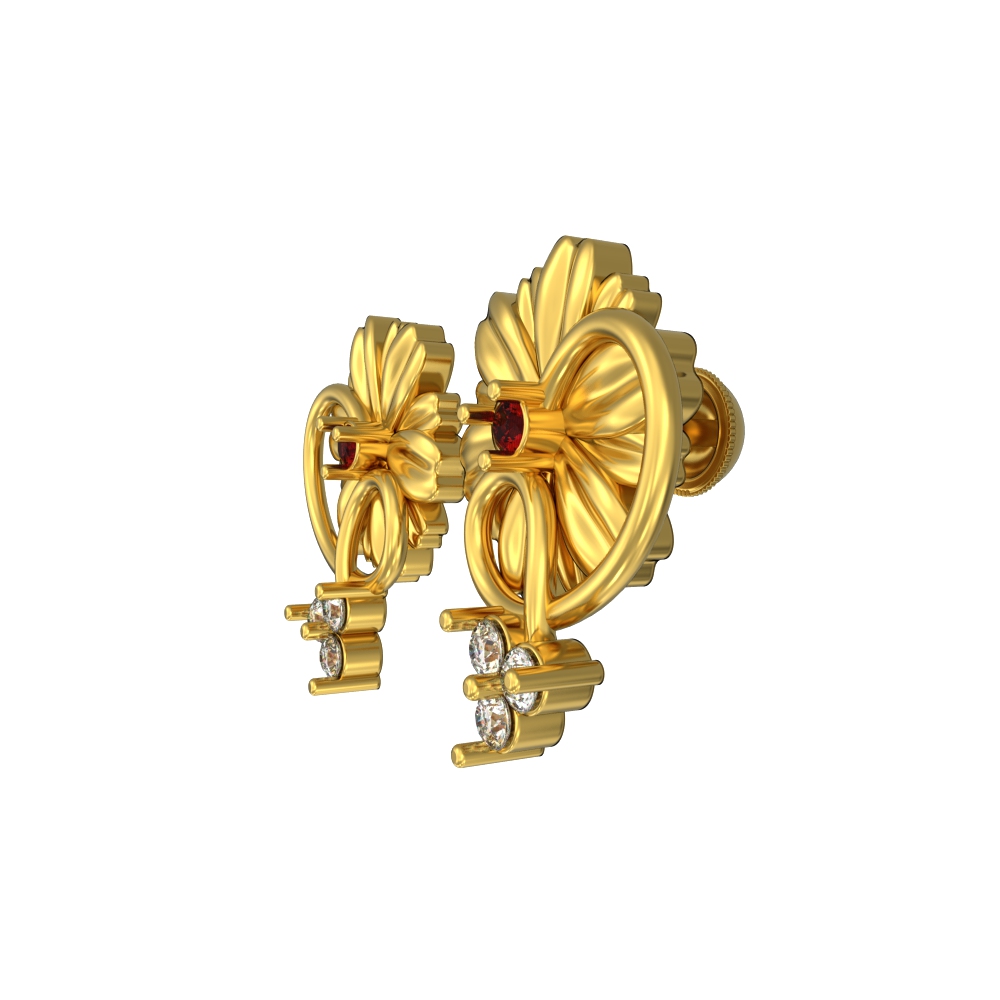 Magnificent Floral Design Gold Studs Chennai