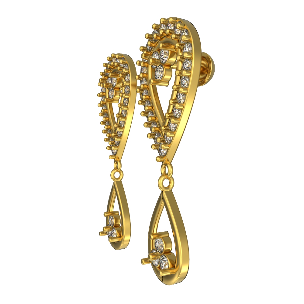 Pear Drop Gold Earrings Chennai