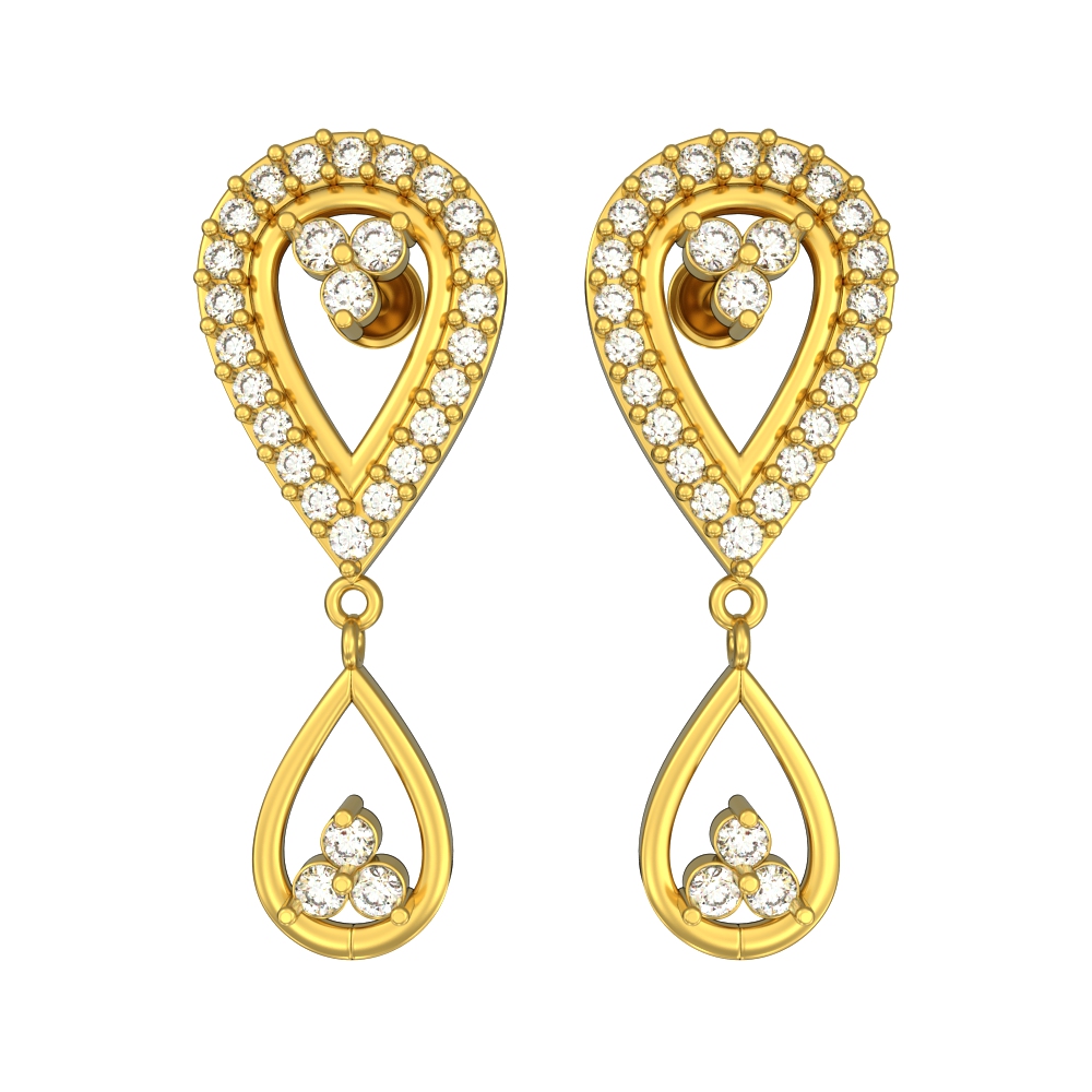 Pear Drop Gold Earrings