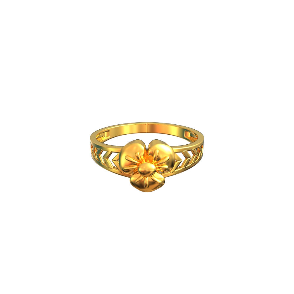 Plain Gold Pretty Floral Ring