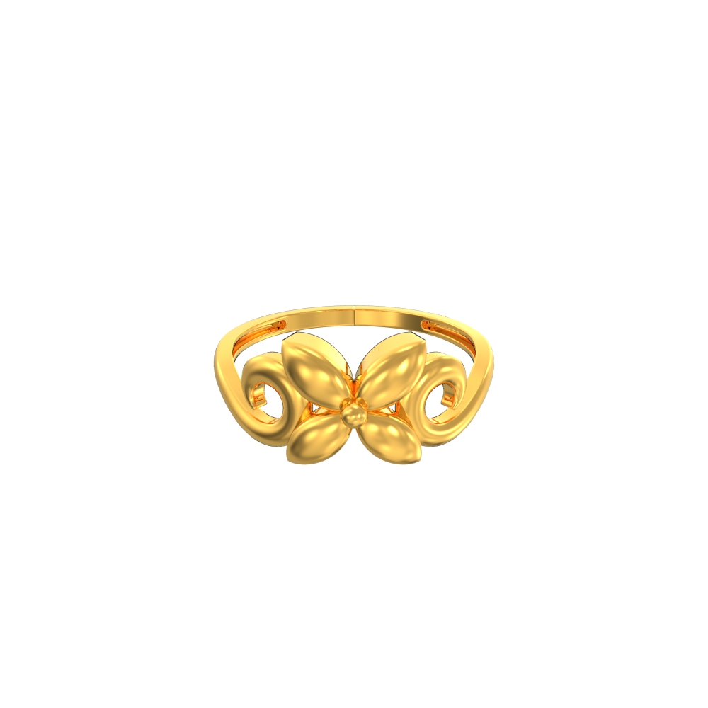 Shimmering Floral Gold Ring