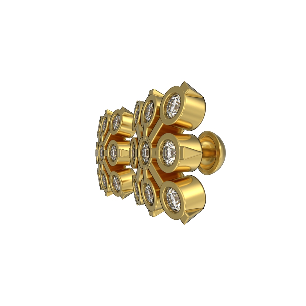 Shinning Cluster Gold Studs Chennai