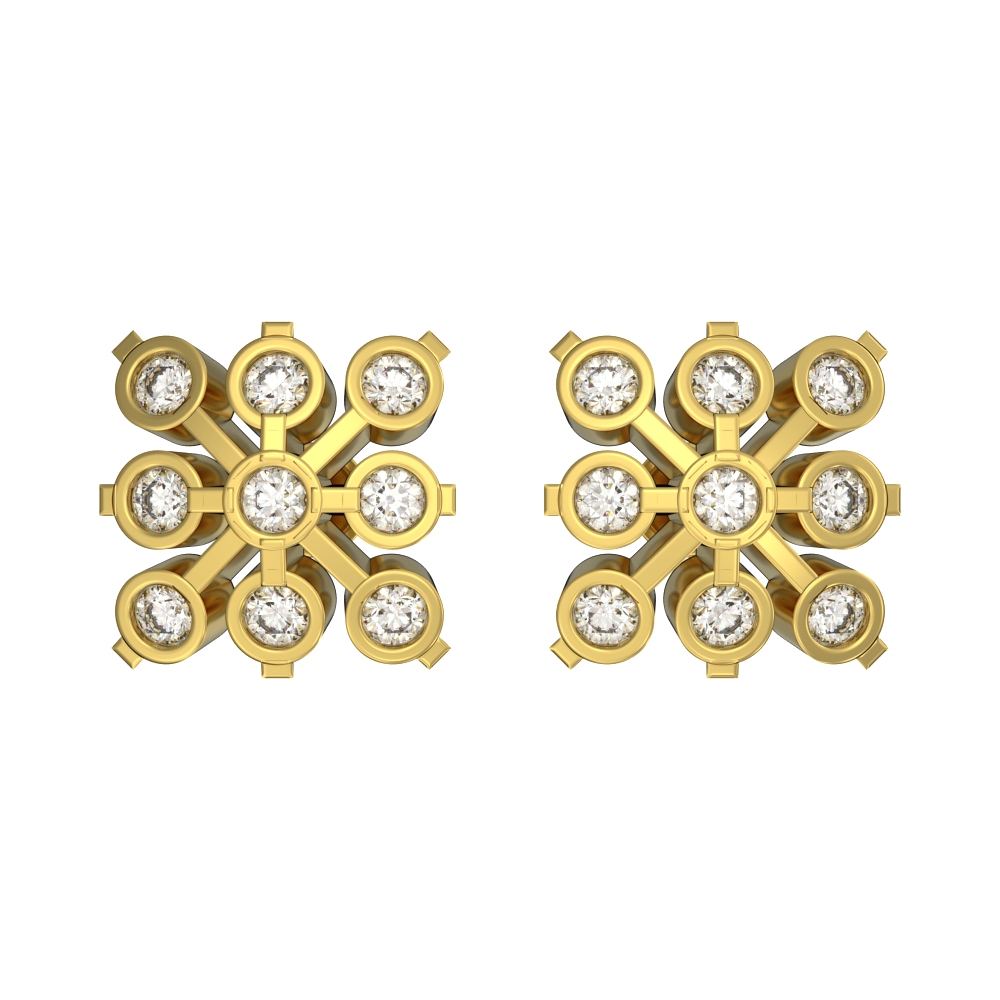 Shinning Cluster Gold Studs