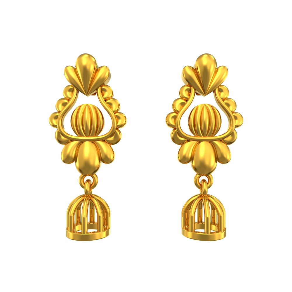 SPE Gold -Simple Drop 22k Gold Earring