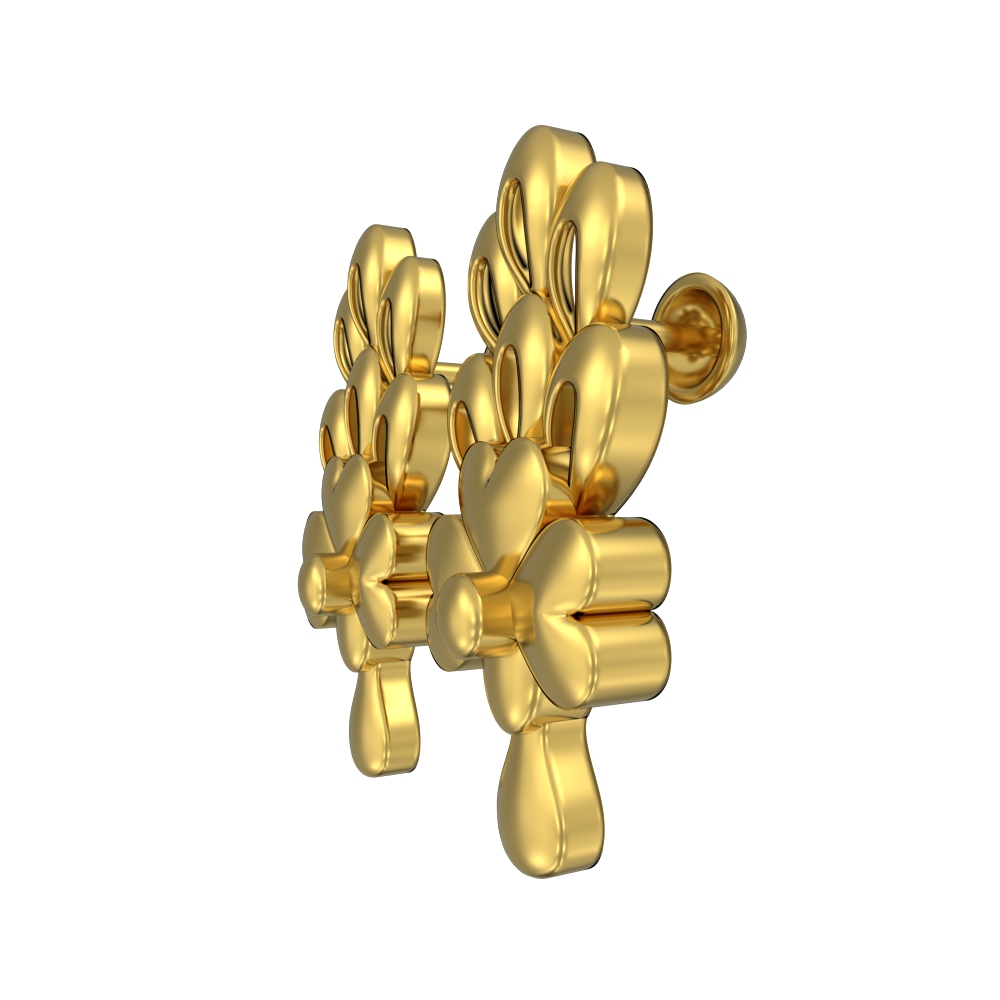 Simple Elegant Flower Design Gold earring