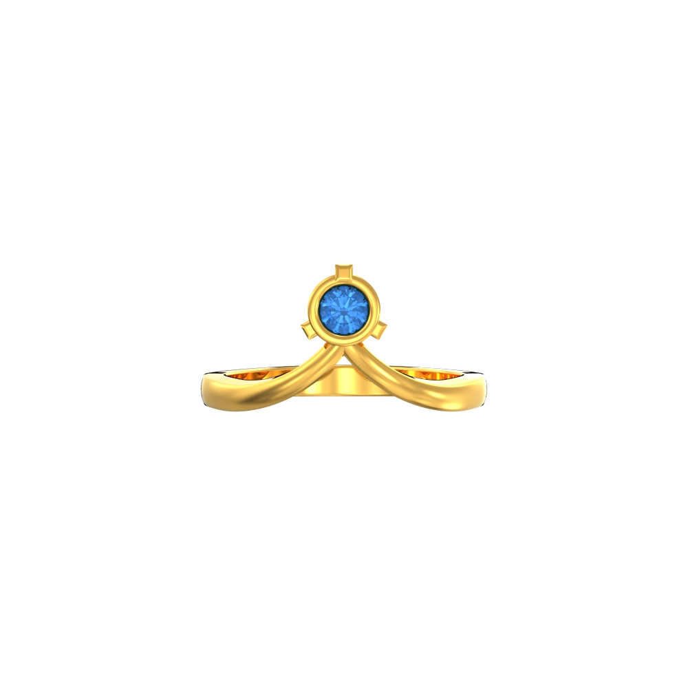 Single Stone Circle Gold Ring