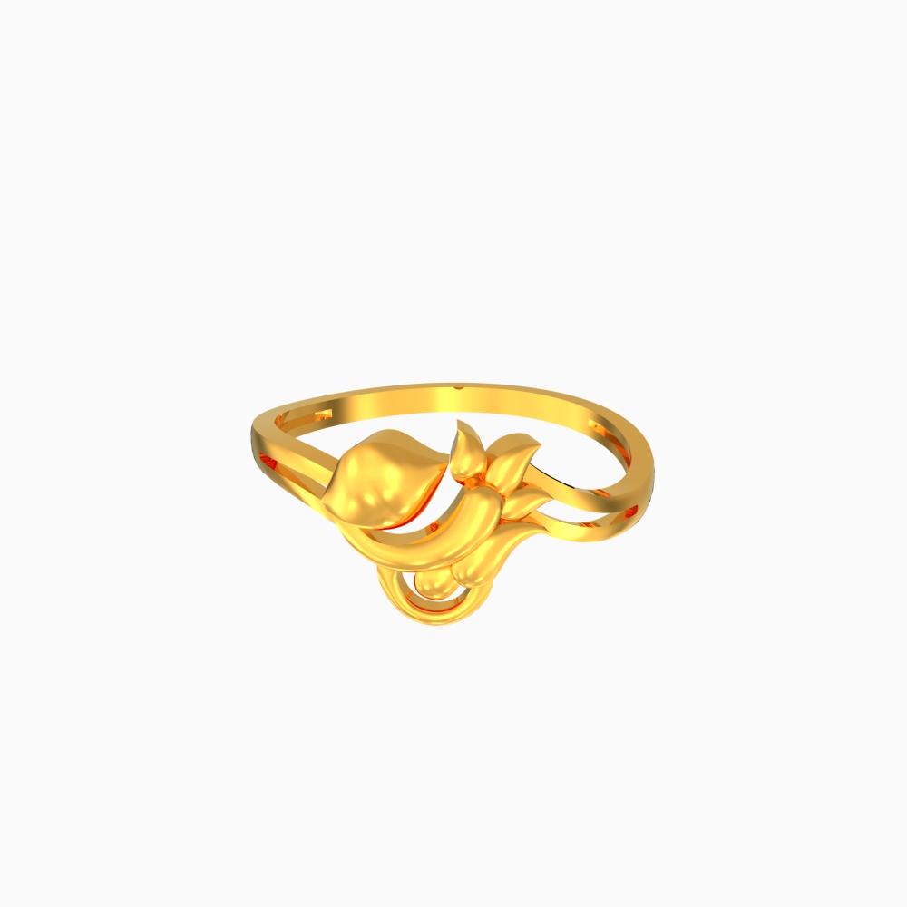 Sleek And Stylish Curve Gold Ring