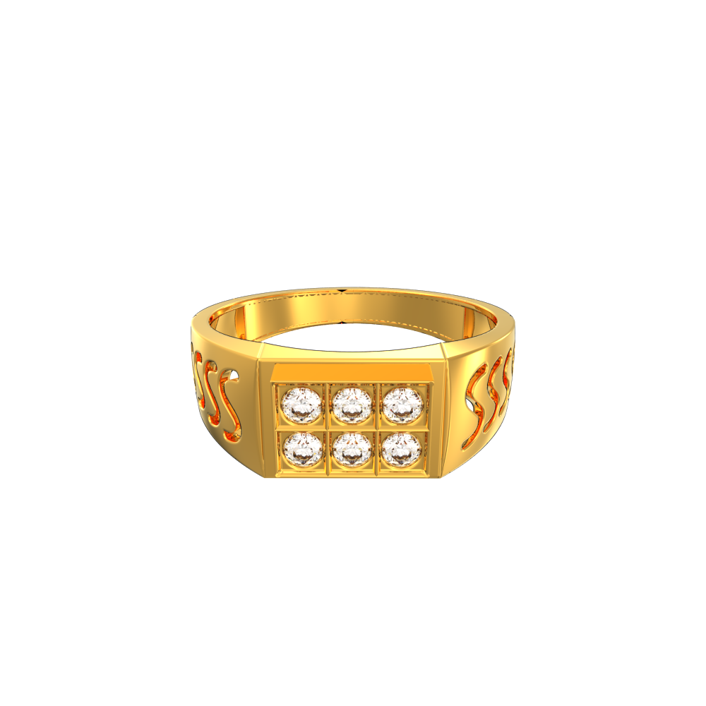 Square Gold Men's Ring