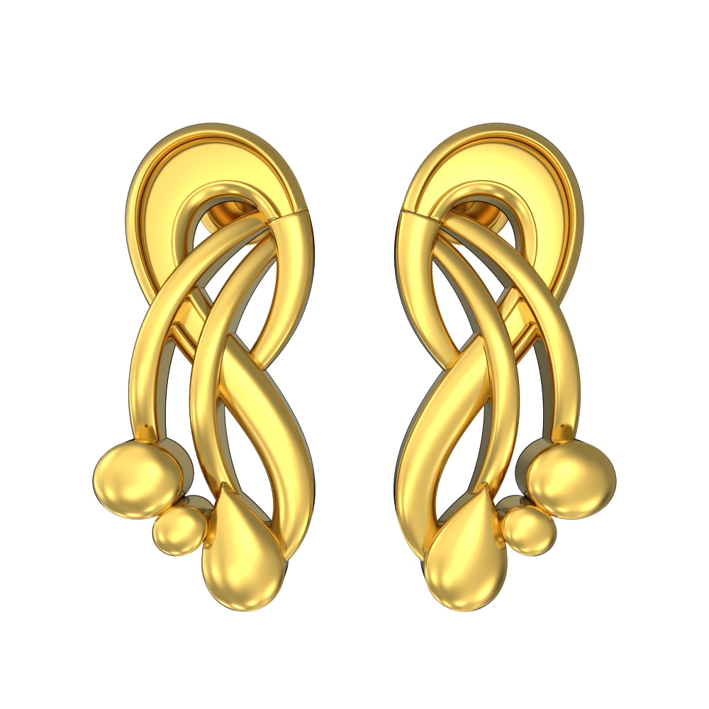 Stunning Disco Stud Gold Earring
