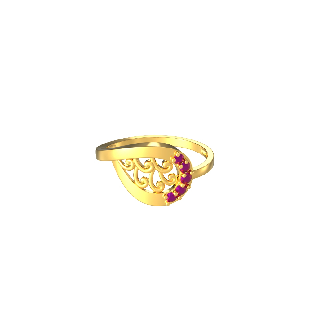 Stunning Gold Pear Pattern Ring