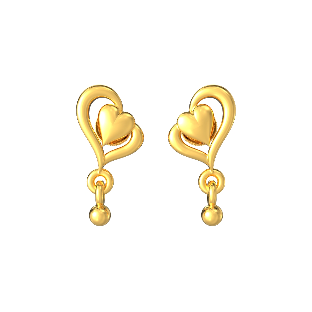 Stunning Heart Shape Gold Earrings