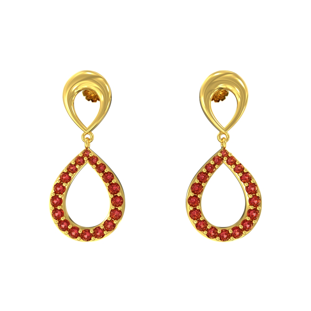 Teardrop Stone Studded Earrings