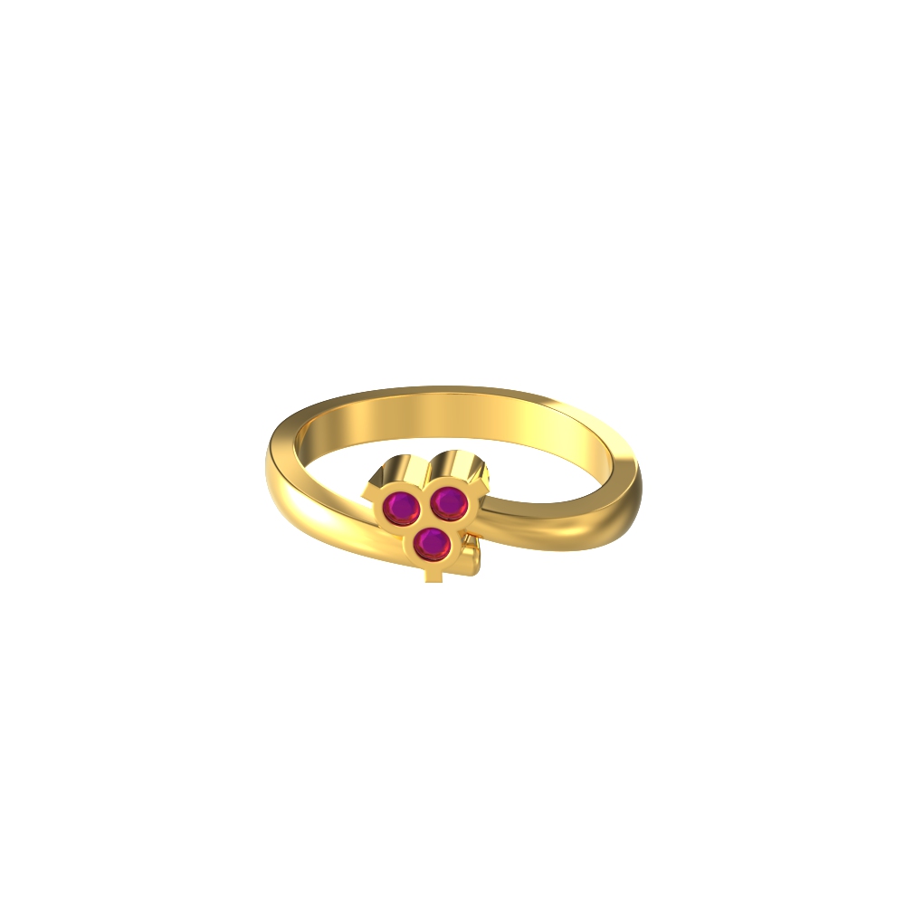 Three Stone Impon Gold Ring