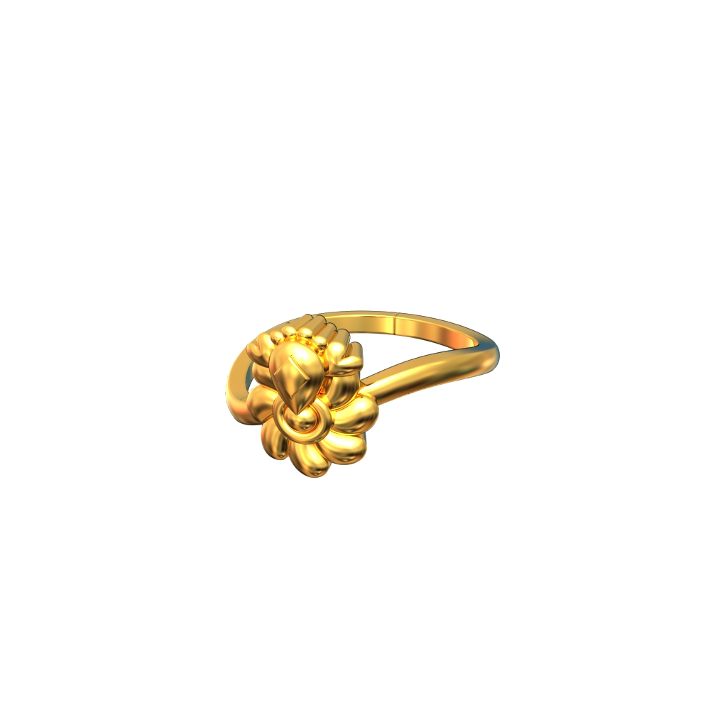 Traditional Design 22k Gold Floral Ring