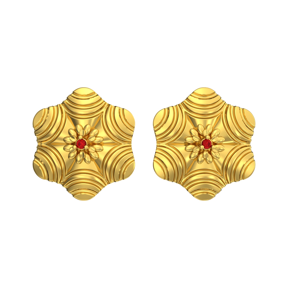 Traditional-Flower-Gold-Earrings