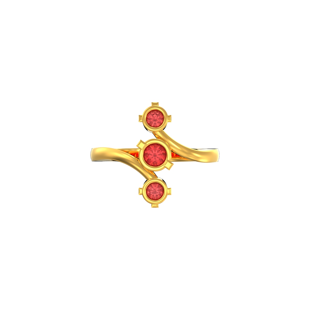 Vertical Tri stone Gold Ring