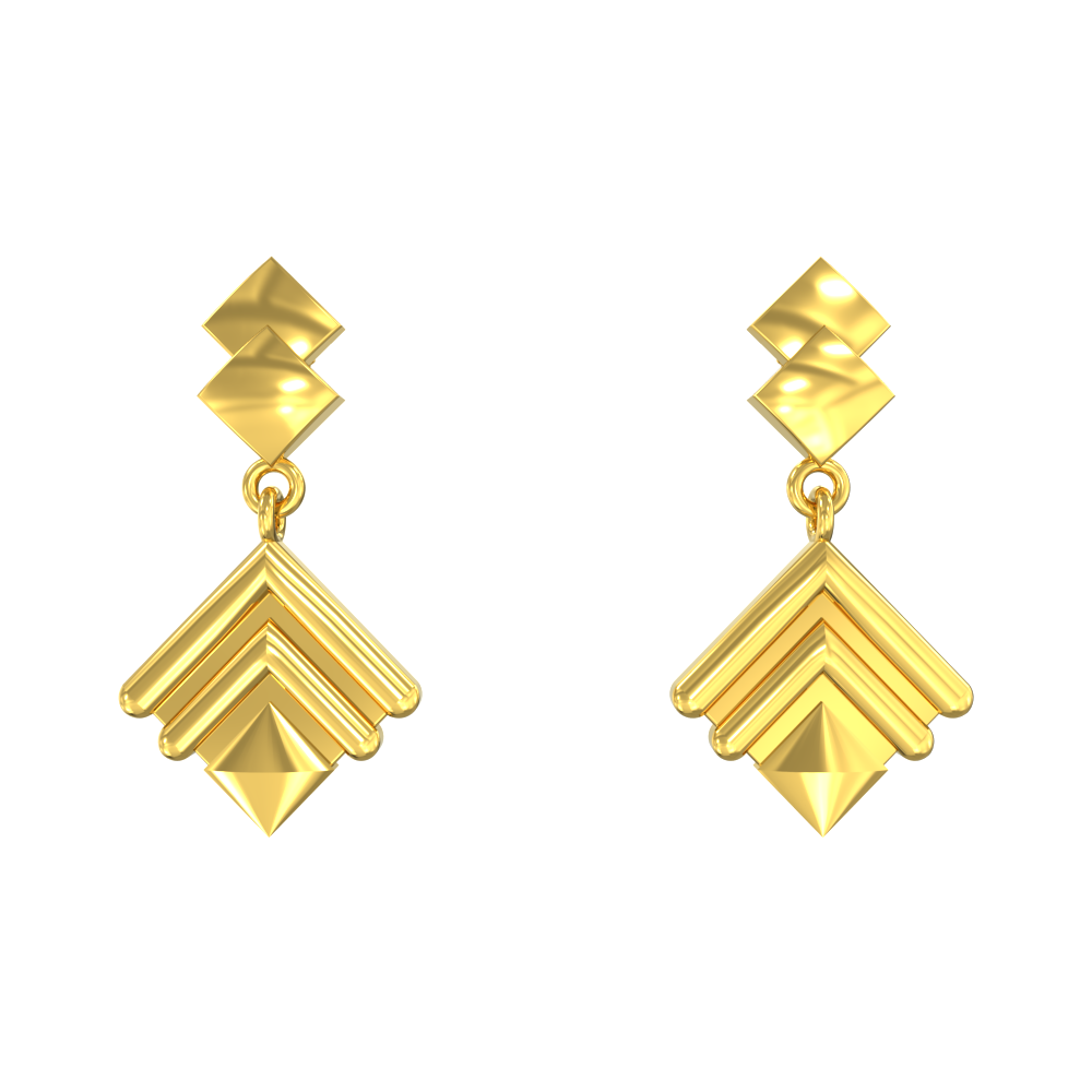 Yellow Gold Earring For Womens