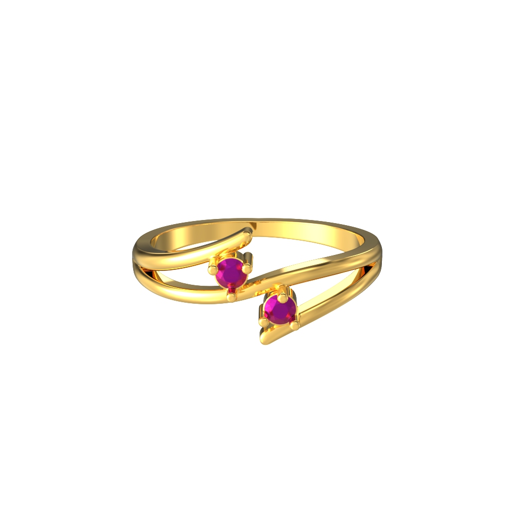 22K Gold Curved Ring for Women's