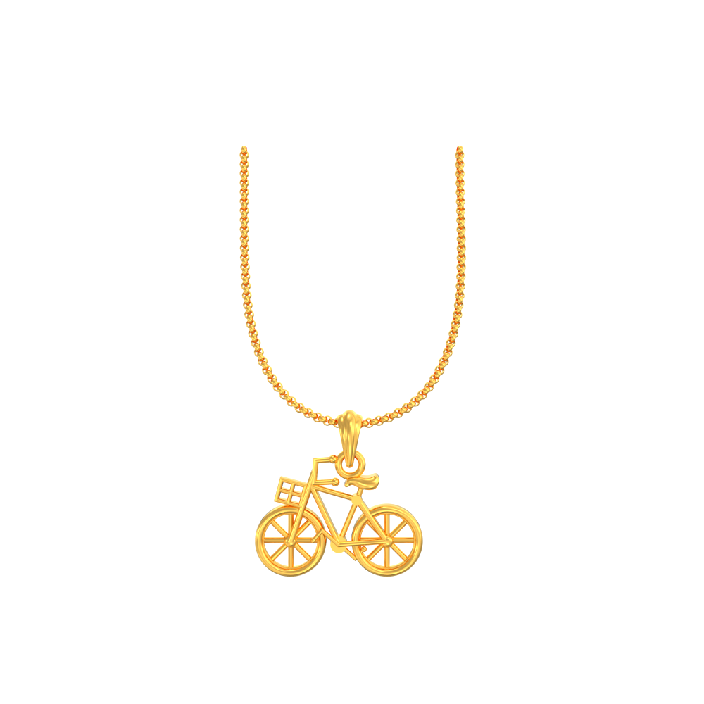 22k Attractive Cute Cycle Gold Pendant